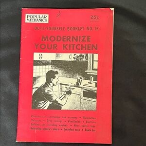 Vtg 1954 Popular Mechanics Do-It-Yourself Booklet 15-Modernize Your Kitchen MCM